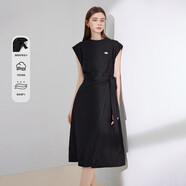 米萊達（MEETLADY）不規則收腰無(wú)袖連衣裙女2024夏季新款簡(jiǎn)約時(shí)尚小黑裙夏 黑色 S