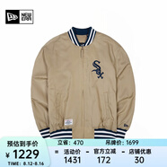 NEW ERA紐亦華MLB棒球NY夾克刺繡春秋男女情侶簡約百搭運動休閑外套 13546437-卡其色 SOX 2XL
