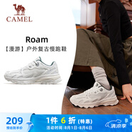 駱駝（CAMEL）漫游戶外復古慢跑鞋女休閑運動 K23S09L7014-1 奶白/橄欖綠 38