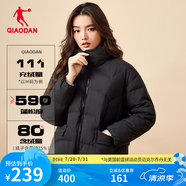 喬丹運(yùn)動(dòng)羽絨服女外套冬季保暖防寒休閑運(yùn)動(dòng)羽絨服女 黑色-302R XL