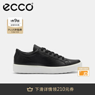 愛步（ECCO）休閑板鞋男鞋 輕便小白鞋軟底休閑鞋平底鞋鞋子 柔酷60周年582404 黑色58240401001 42