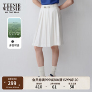Teenie Weenie小熊女裝春夏休閑時尚高腰百褶半身裙可拆卸腰帶短裙 白色 M (165)