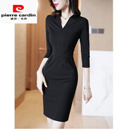 皮爾卡丹（pierre cardin）黑色連衣裙女2024春秋新款氣質(zhì)顯瘦修身職業(yè)一步裙高檔職業(yè)包臀裙 黑色長(zhǎng)袖（小黑裙） S