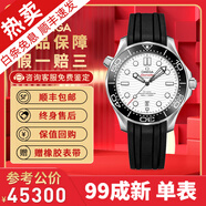 【二手99新】歐米茄（OMEGA）男表海馬系列300米潛水運(yùn)動(dòng)全自動(dòng)機(jī)械夜光防水日歷顯示商務(wù)瑞士手表 42mm白膠210.32.42.20.04.001