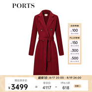 PORTS寶姿秋冬新品女裝長袖短大衣LL9C062LZW042 南瓜紅 XL (10)