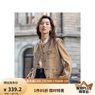 茵曼（INMAN）法式小香風(fēng)短外套2025秋冬女新款長袖洋氣小個子休閑夾克上衣 淺駝色 L