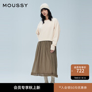 moussy 新品甜美日系風(fēng)拼接衛衣裙連衣裙女028HA980-2181 010白色 均碼 00020/F