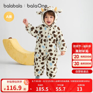 巴拉巴拉balaOne嬰兒連體衣秋冬寶寶外出抱衣爬服2025絨感萌209425120201