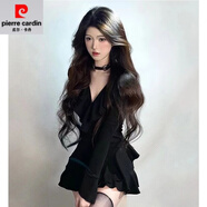 皮爾卡丹（pierre cardin）荷葉邊v領(lǐng)黑色長袖連衣裙女春秋法式氣質(zhì)修身性感甜辣風(fēng)包臀短裙 黑色戰(zhàn)裙 XS 建議70-80斤