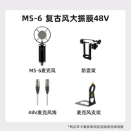 魅聲48V大振膜電容麥克風(fēng)幻象電源供電無線話筒手機(jī)電腦直播聲卡   復(fù)古風(fēng)大振膜48V
