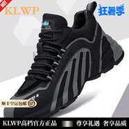 KLWP輕奢男鞋四季新款老爹鞋男百搭防滑運(yùn)動(dòng)休閑鞋厚底減震跑步鞋子男 黑色 39