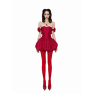 LSOUL Chili Dress 紅色蓬松時(shí)尚禮服設計感宴會(huì )連衣裙 S