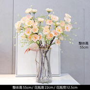 喜萊卡仿真花花束輕奢擺設(shè)杜鵑花假花客廳餐桌干裝飾插花藝家居擺件 奶白色【高品質(zhì)杜鵑花加厚大花】 10枝款+花瓶