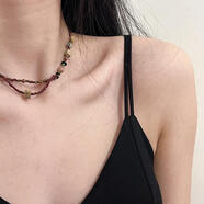 MHFDO品質(zhì)十里間一起度假呀甜美小清新波西米亞木質(zhì)石項鏈鎖骨鏈 石項鏈約40.5cm