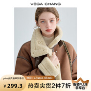 VEGA CHANG皮毛一體短外套女2025冬曠野美拉德加絨機車風(fēng)大衣oversize 焦糖棕 L
