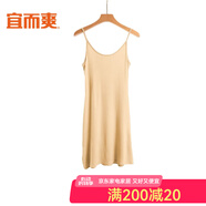 宜而爽女士舒適寬松居家服裝短袖背心T恤短褲家居服女可外穿吊帶裙 膚色-吊帶短裙 XL(170)