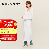OhSunny防曬衣女長款女神透氣防曬服戶外運動風(fēng)衣外套薄 典雅白-長款 XL