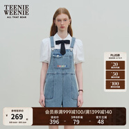 Teenie Weenie小熊女裝春夏裝牛仔背帶短褲簡約時尚休閑通勤連體褲 淺藍色 M (165)