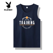 花花公子（PLAYBOY）美式投籃服圓領(lǐng)速干上衣運(yùn)動(dòng)t恤印花寬松透氣男背心訓(xùn)練籃球服女 寶藍(lán)色 訓(xùn)練 M 身高(150-160)