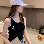 南極人艦店旗純棉小吊帶背心女內(nèi)搭薄款打底大碼外穿運(yùn)動(dòng)無(wú)袖t恤夏季小眾 272*黑色字母A 3XL