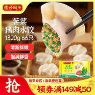 灣仔碼頭薺菜豬肉水餃1320g66只早餐食品速食面點生鮮速凍餃子