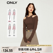 ONLY秋冬通勤風(fēng)針織圓領(lǐng)修身A字短裙連衣裙女|123307022 H21 娜特亞黑白千鳥格 S 160/80A