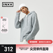 英克斯（inxx）Standby 潮牌連帽毛衣男oversize慵懶針織衫套頭帽衫連帽針織衫 灰色 S