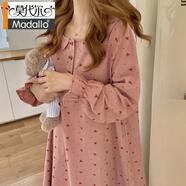 莫代爾可愛甜美睡裙長袖純棉睡衣女春秋季家居服可外穿秋冬款長裙 620夏款 L (100-120斤)