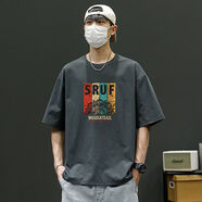 唐美希菲格（Tommy）夏季透氣速干印花短袖T恤寬松潮流男 深灰色 M