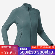 迪卡儂（DECATHLON）保暖戶外抓絨衣外套男女運(yùn)動寬松秋搖粒絨外套沖鋒衣內(nèi)膽 女款-全拉鏈-青綠色 XL