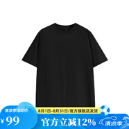凡客誠品凡客誠品vancl男女純棉螺紋領(lǐng)透氣短袖t恤 黑色 L
