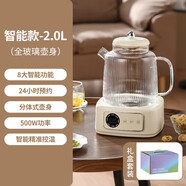 小米有品生態(tài)鏈品牌家用多功能養(yǎng)生壺 全玻璃花茶壺辦公室小型保溫?zé)畨刂蟛鑹?無(wú)濾網(wǎng)煮茶壺 2.0L HP251