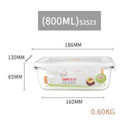 紫丁香（Lilac）食品級(jí)耐熱玻璃保鮮碗保鮮盒微波爐專用玻璃碗密封便當(dāng)飯盒 紫丁香保鮮碗800毫升長(zhǎng)方形