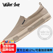 Walker Shop帆布鞋男2025夏季新款透氣男鞋潮流一腳蹬布鞋百搭休閑老北京布鞋 卡其色 40 【運(yùn)動鞋碼】
