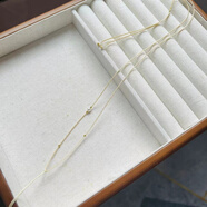 T400正品施家珍珠精致細(xì)項(xiàng)鏈繩清冷風(fēng)女鎖骨鏈百搭項(xiàng)鏈黃金鎖玉平安扣 單繩杏色1毫左右米不含吊墜可調(diào)