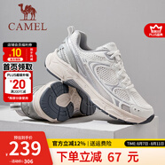 駱駝（CAMEL）男鞋 復(fù)古慢跑鞋2025春季新款透氣輕彈舒適時(shí)尚抓地休閑運(yùn)動(dòng)鞋男 G15S852085 極光白 41