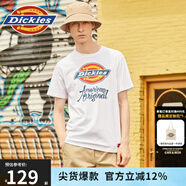 dickies 純棉短袖T恤男 情侶男女同款 印花休閑百搭上衣7087 白色 L