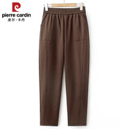 皮爾卡丹（pierre cardin）媽媽裝褲子秋冬中老年女褲加絨奶奶款高腰冬季長褲外穿寬松休閑褲 01 咖色（春秋款） 2XL 【建議105-120斤】