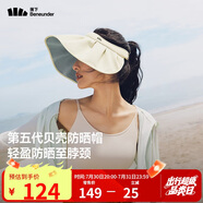 蕉下（beneunder）遮陽帽子防曬帽女防紫外線太陽帽貝殼空頂帽便攜TS550白