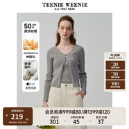 Teenie Weenie【原紗防曬】小熊淑女白色毛衣針織開衫長袖打底衫女空調(diào)衫 灰色 XS (155)