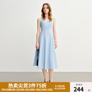 獨束大碼女裝【線(xiàn)雕裙】歐若風(fēng)氣質(zhì)連衣裙2025新款時(shí)尚顯瘦吊帶裙 淺藍色-蘋(píng)果型 2XL （尺碼：4）