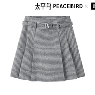 太平鳥女裝半身裙秋季韓版時尚休閑優(yōu)雅千鳥格短裙 黑白格紋 M