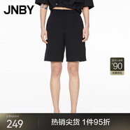 JNBY/江南布衣春秋西裝短褲挺括直筒休閑寬松通勤女舒適5N2E15840 001/本黑 S