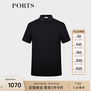 PORTS寶姿男裝夏季商務(wù)休閑短袖POLO衫MM8N205MZC013 黑色 S
