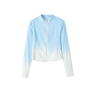 媛媛公主2025夏季女童時(shí)尚防曬百搭T恤女童漸變涼感T恤中大童運動(dòng)POLO衫 單件防曬外套#藍色 150 cm