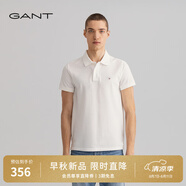 GANT【100%棉】GANT/甘特夏男士寬松時(shí)尚休閑舒適通勤翻領(lǐng)短袖POLO衫 110白色 M