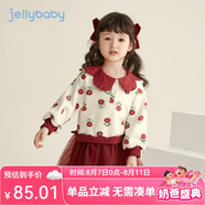 JELLYBABY女童秋冬裙子女寶衛衣裙秋冬女孩連衣裙兒童加絨裙子冬季 紅色 100