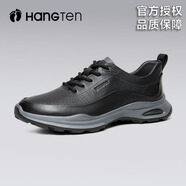 HANG TEN歡騰男鞋商務(wù)休閑鞋2025新款夏季透氣時尚百搭軟面軟底運動跑步鞋 黑色 【官方正品】 40 標(biāo)準(zhǔn)皮鞋碼數(shù)