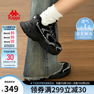 卡帕（Kappa）女鞋夏季網(wǎng)面運(yùn)動鞋子女款網(wǎng)鞋增高老爹鞋休閑跑步鞋 黑色 38.5
