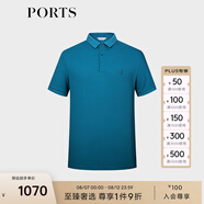 PORTS寶姿男裝夏季商務(wù)休閑短袖POLO衫MM8N205MZC013 淺藍(lán) XL